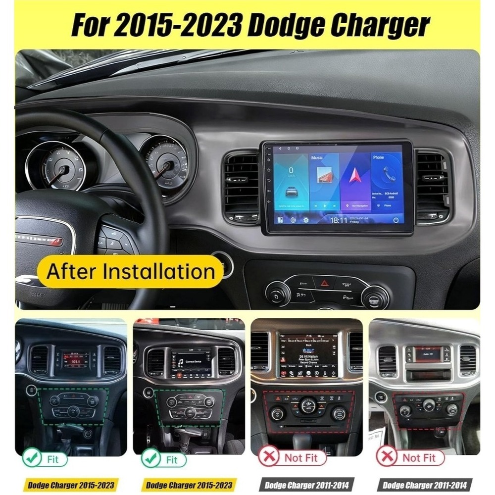 9" Android Auto Carplay Stereo 2015-2023 Dodge Charger 2+64GB Car‎ Radio GPS Cam - Picture 3 of 8
